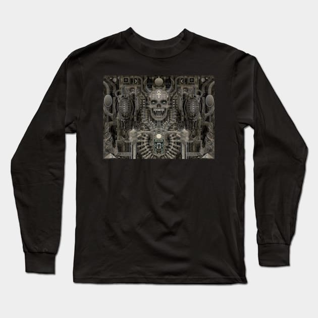 skull pharaoh egypt alien borg Long Sleeve T-Shirt by mightygog